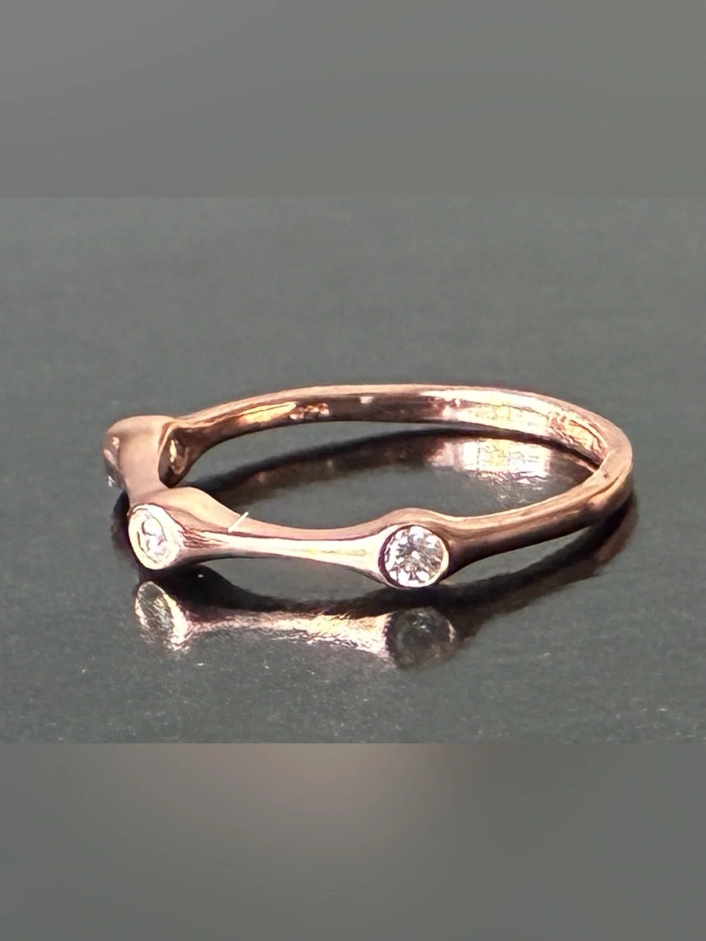 Sterling Silver 925 Rose Gold Tone Sz 7